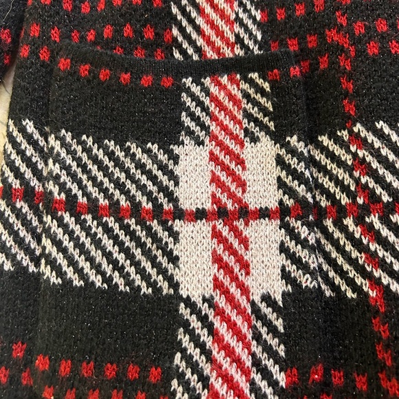 NEW with TAGS Women’s Apt.9 Long Sleeve Size L cardigan sweater Black/Red//White - Picture 7 of 8